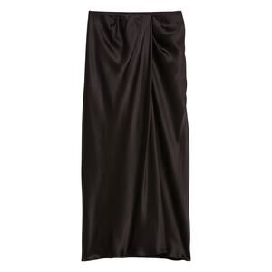 Banana Republic Zandra 100% Silk Black Party Festive Midi Skirt, Size Small, EUC